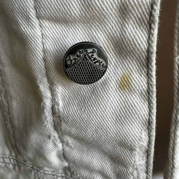 Free People White and Gray Jean Jacket - Picture 2 of 5